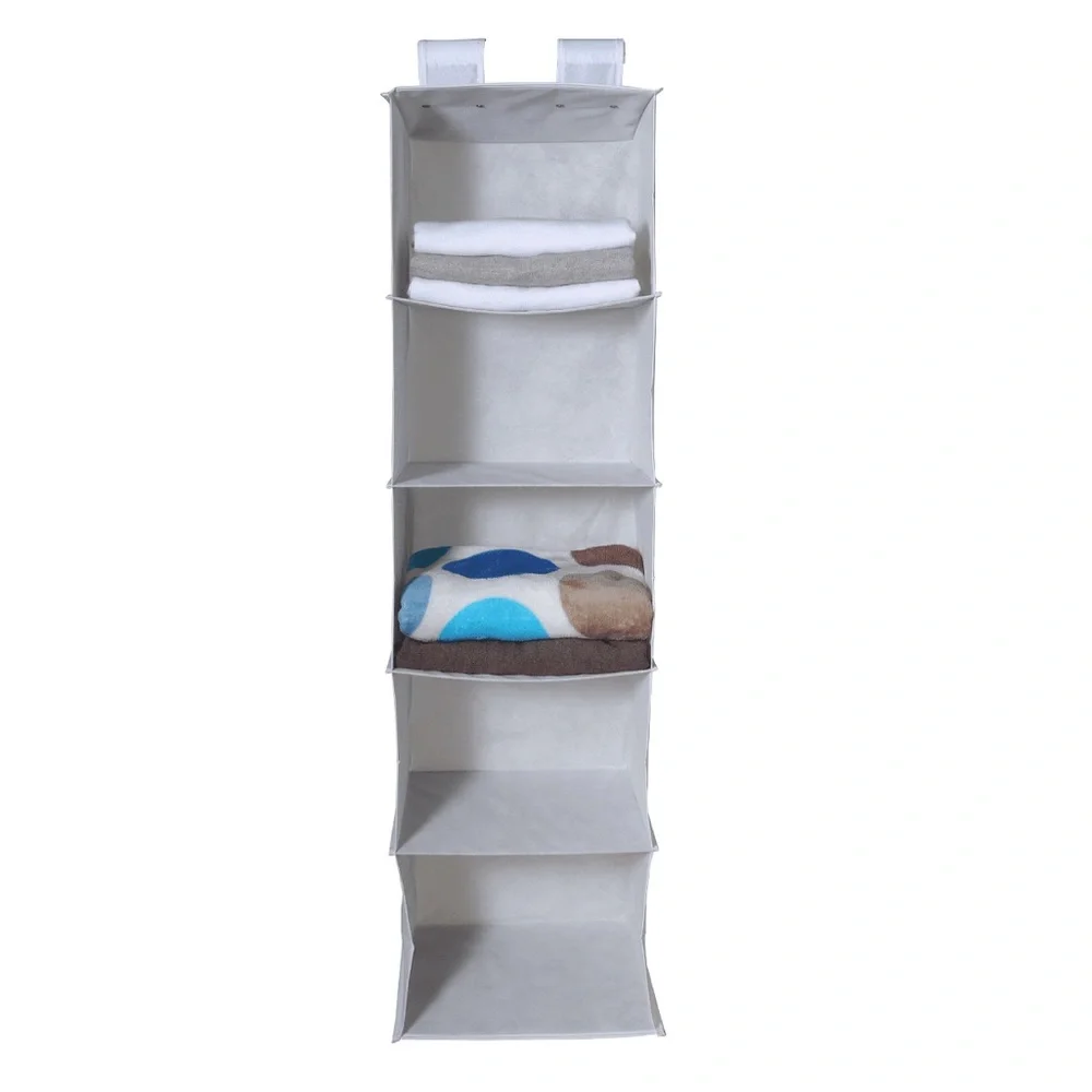 Mainstays 5pcs Closet Set Organizer, Arctic White, Light&durable fabric material